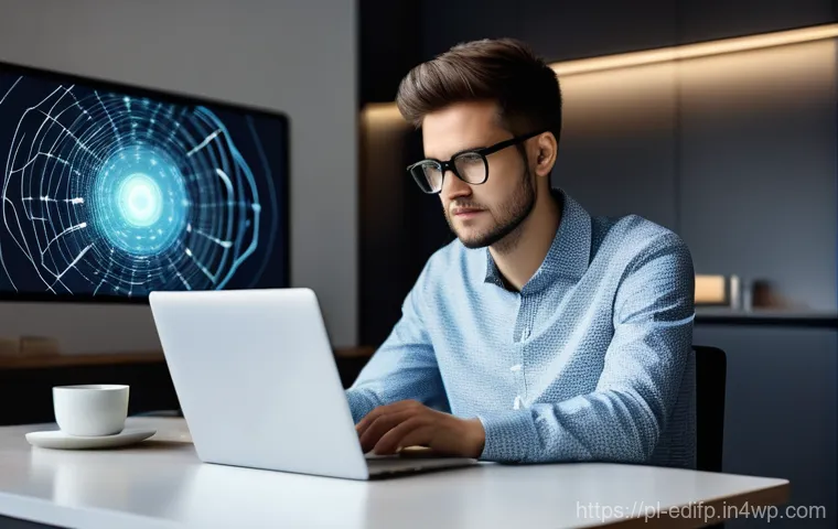 연합학습의 개발 및 설계 원칙 - **Prompt:** "A young adult, dressed in comfortable, modern casual wear, sits relaxed in a bright, mi...