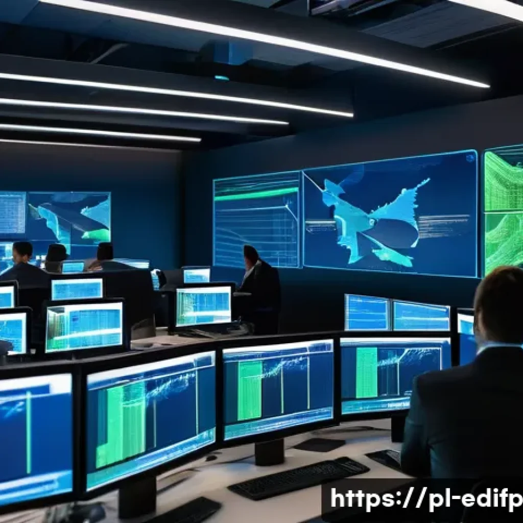 연합학습 구현 시 자주 발생하는 오류와 해결 방법 - A futuristic, high-tech network control center illustrating federated learning communication optimiz...