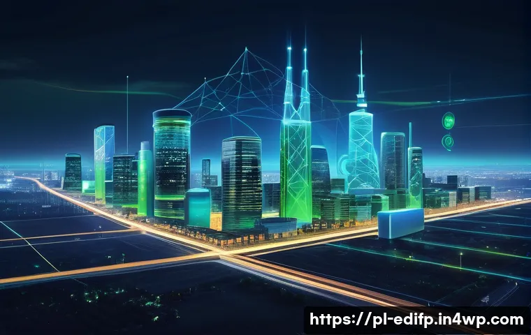 연합학습 환경에서의 데이터 전송 방법 - A detailed futuristic illustration of a distributed federated machine learning network operating acr...