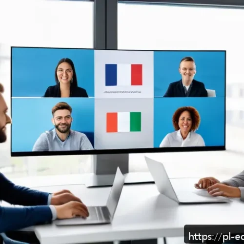 Home 17 연합학습을 위한 효과적인 협업 전략 - A diverse, international team of professionals engaged in a virtual meeting on a video conference pl...