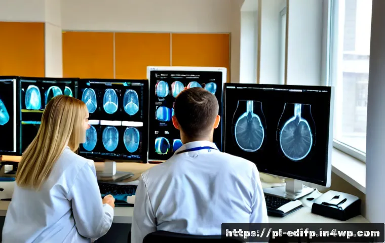 Home 17 연합학습의 산업별 적용 사례 - Photorealistic Polish hospital diagnostic imaging department, a diverse team of doctors and data sci...